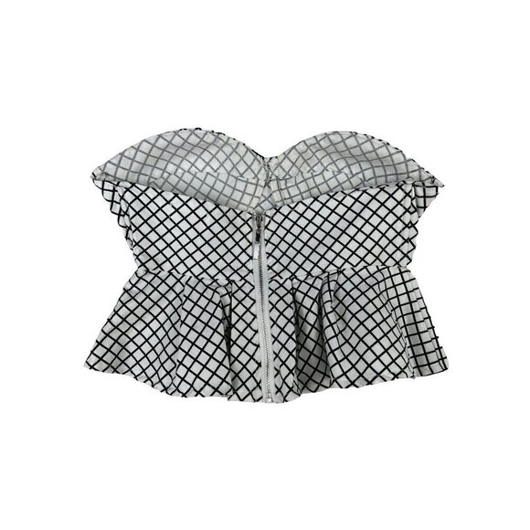 Superdown Peplum Bustier Crop Top Size X-Small - Picture 3 of 9